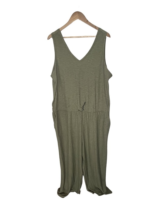 Old Navy Pants - Old Navy XXL Tall Olive Green Sleeveless V-Neck Drawstring Jumpsuit NWOT